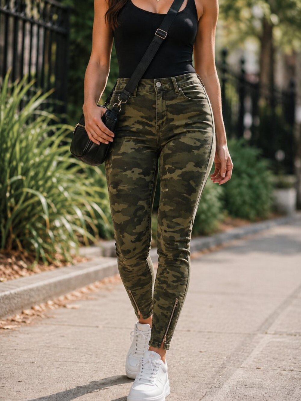 Camo Camouflage Skinny Jeggings Stretch Pants Cargo Utility Size 6 Long